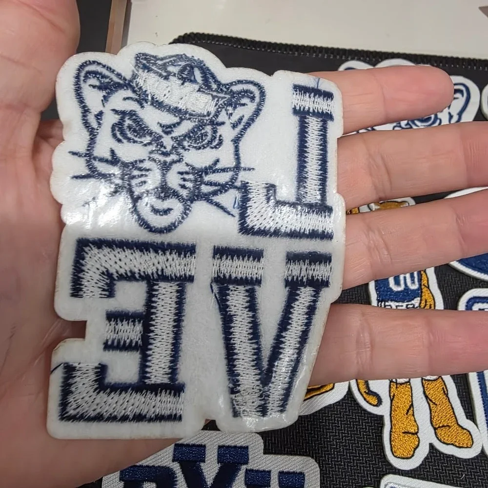 BYU Cougars Iron On Patches Set Navy Blue White Embroidered Apparel Decals Lot